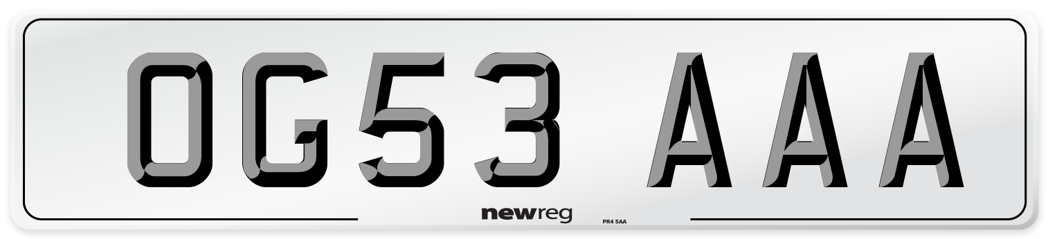 OG53 AAA Number Plate from New Reg